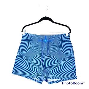 Womens track short blue swirl